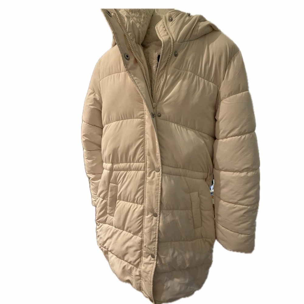 Hollister Cream Puffer Jacket with Hood